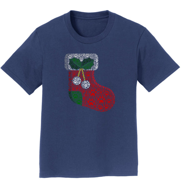 Paw Christmas Stocking - Kids' Unisex T-Shirt