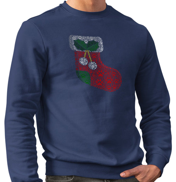 Paw Christmas Stocking - Adult Unisex Crewneck Sweatshirt