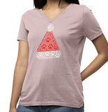 Paw Santa Hat - Women's V-Neck T-Shirt