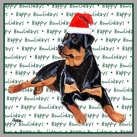 Rottweiler Happy Howlidays Text - Adult Unisex Crewneck Sweatshirt