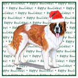 Saint Bernard Happy Howlidays Text - Women's V-Neck T-Shirt