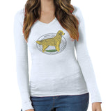 SEVA GREEAT Logo - Women's V-Neck Long Sleeve T-Shirt