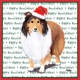 Shetland Sheepdog Happy Howlidays Text - Adult Unisex Long Sleeve T-Shirt