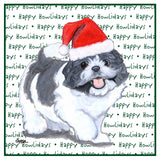 Shih Tzu Puppy Happy Howlidays Text - Women's V-Neck T-Shirt