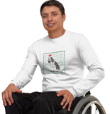 English Springer Spaniel (Black & White) Happy Howlidays Text - Adult Unisex Long Sleeve T-Shirt