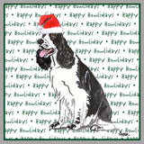 English Springer Spaniel (Black & White) Happy Howlidays Text - Adult Unisex Crewneck Sweatshirt