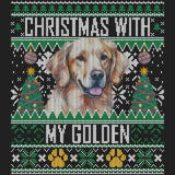 Ugly Sweater Christmas with My Golden Retriever - Women's V-Neck Long Sleeve T-Shirt