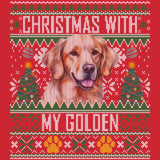 Ugly Sweater Christmas with My Golden Retriever - Adult Unisex Long Sleeve T-Shirt