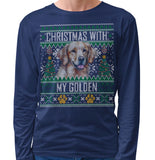 Ugly Sweater Christmas with My Golden Retriever - Adult Unisex Long Sleeve T-Shirt
