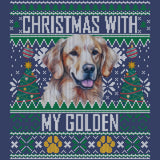 Ugly Sweater Christmas with My Golden Retriever - Adult Unisex Crewneck Sweatshirt