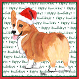 Pembroke Welsh Corgi (Red) Happy Howlidays Text - Adult Unisex Long Sleeve T-Shirt