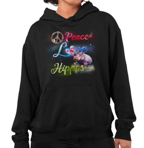 Waterbase Peace Love Horses - Adult Unisex Hoodie Sweatshirt