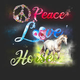 Waterbase Peace Love Horses - Adult Unisex Hoodie Sweatshirt