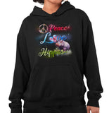 Waterbase Peace Love Horses - Adult Unisex Hoodie Sweatshirt