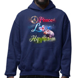 Waterbase Peace Love Horses - Adult Unisex Hoodie Sweatshirt