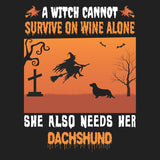 A Witch Needs Her Dachshund (Longhaired) - Adult Unisex Crewneck Sweatshirt