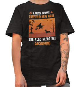 A Witch Needs Her Dachshund (Wirehaired) - Adult Unisex T-Shirt