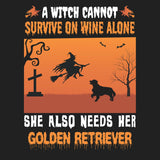 A Witch Needs Her Golden Retriever - Adult Unisex T-Shirt