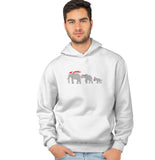 Christmas Elephant Family - Adult Unisex Hoodie Sweatshirt