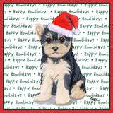 Yorkshire Terrier Puppy Happy Howlidays Text - Adult Unisex Long Sleeve T-Shirt