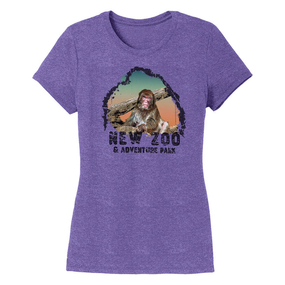 NEW Zoo Japanese Macaque Monkey Sunset - Women's Tri-Blend T-Shirt