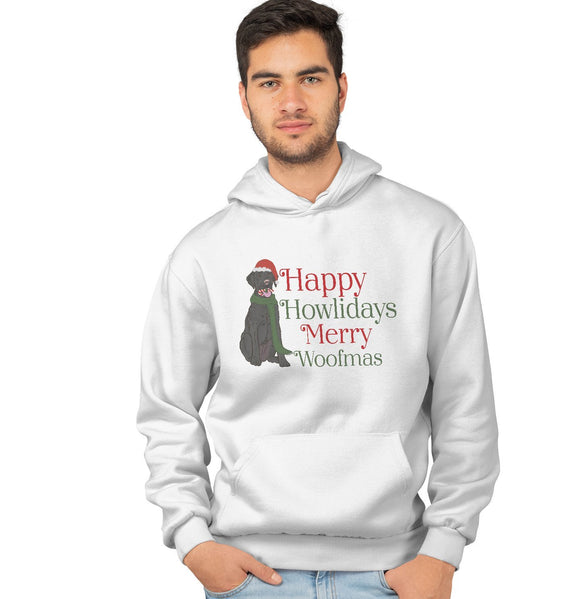 Merry Woofmas Black Lab - Adult Unisex Hoodie Sweatshirt