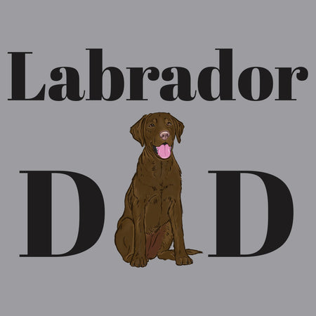 Chocolate Labrador Dad Illustration - Adult Unisex Crewneck Sweatshirt