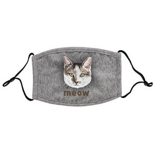 Parker Paws Store - Cat and Meow Text - Adjustable Face Mask