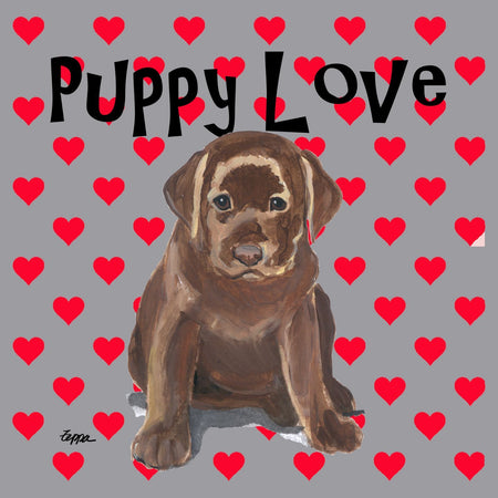 Chocolate Lab Puppy Love - Adult Unisex Hoodie Sweatshirt