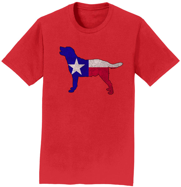 DFWLRRC - Texas Flag Pattern Lab Silhouette - Adult Unisex T-Shirt