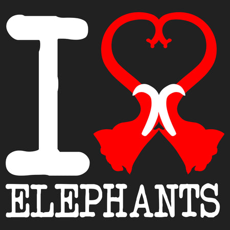 I Heart Elephants - Women's V-Neck Long Sleeve T-Shirt