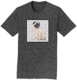 Pug Love Text - Adult Unisex T-Shirt