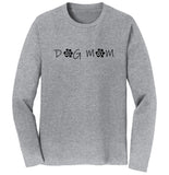 Animal Pride - Paw Text Dog Mom - Adult Unisex Long Sleeve T-Shirt