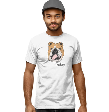Bulldog Headshot - Adult Unisex T-Shirt