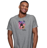 Colorful Bulldog Headshot - Adult Unisex T-Shirt