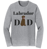 Chocolate Labrador Dad Illustration - Adult Unisex Long Sleeve T-Shirt