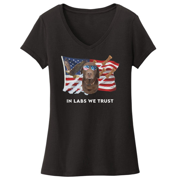 In Lab we Trust Chocolate - Women's V-Neck T-Shirt