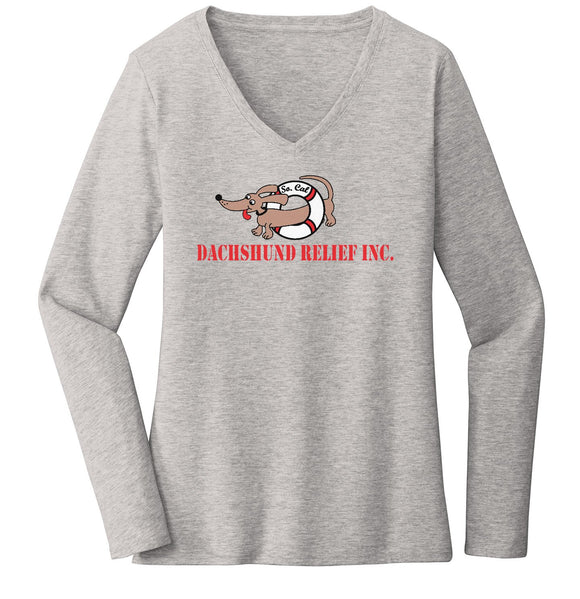 Dachshund Relief Inc - So Cal Dachshund Relief Logo - Women's V-Neck Long Sleeve T-Shirt