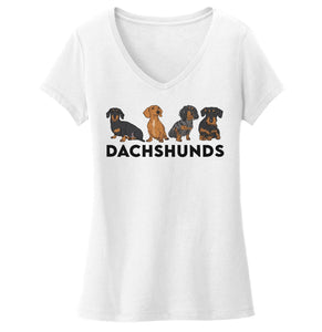 Dachshunds - Women's V-Neck T-Shirt