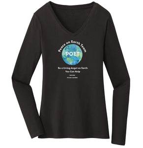 Mayor Max - POET Logo - Women's V-Neck Long Sleeve T-Shirt