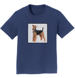 Airedale Terrier Love Text - Kids' Unisex T-Shirt