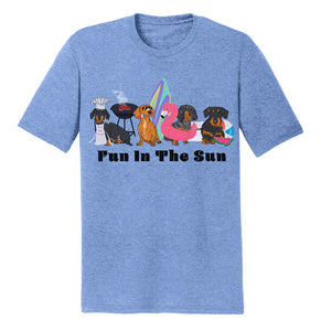 Summer Dachshunds Fun in the Sun | Tri-Blend T-Shirt