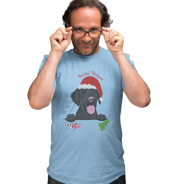  - Santa Helper Black Lab - Adult Unisex T-Shirt