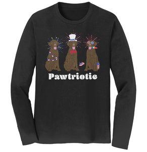 4th of July Lineup Chocolate Lab - Adult Unisex Long Sleeve T-Shirt