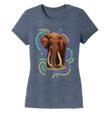 Wiggly Lines Elephant - Women's Tri-Blend T-Shirt