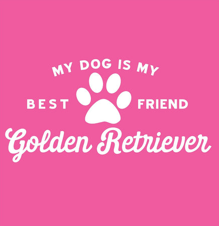 My Dog is my Best Friend Golden on Pink - Ladies Polyester Twill Hat