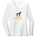 DFW Lab Rescue Logo - Ladies' V-Neck Long Sleeve T-Shirt