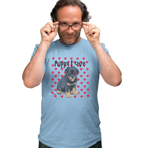 Rottweiler Puppy Love - Adult Unisex T-Shirt