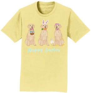 Easter Yellow Labrador Line Up - Adult Unisex T-Shirt