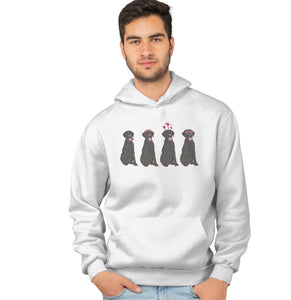 .com - Black Lab Love Line Up - Adult Unisex Hoodie Sweatshirt